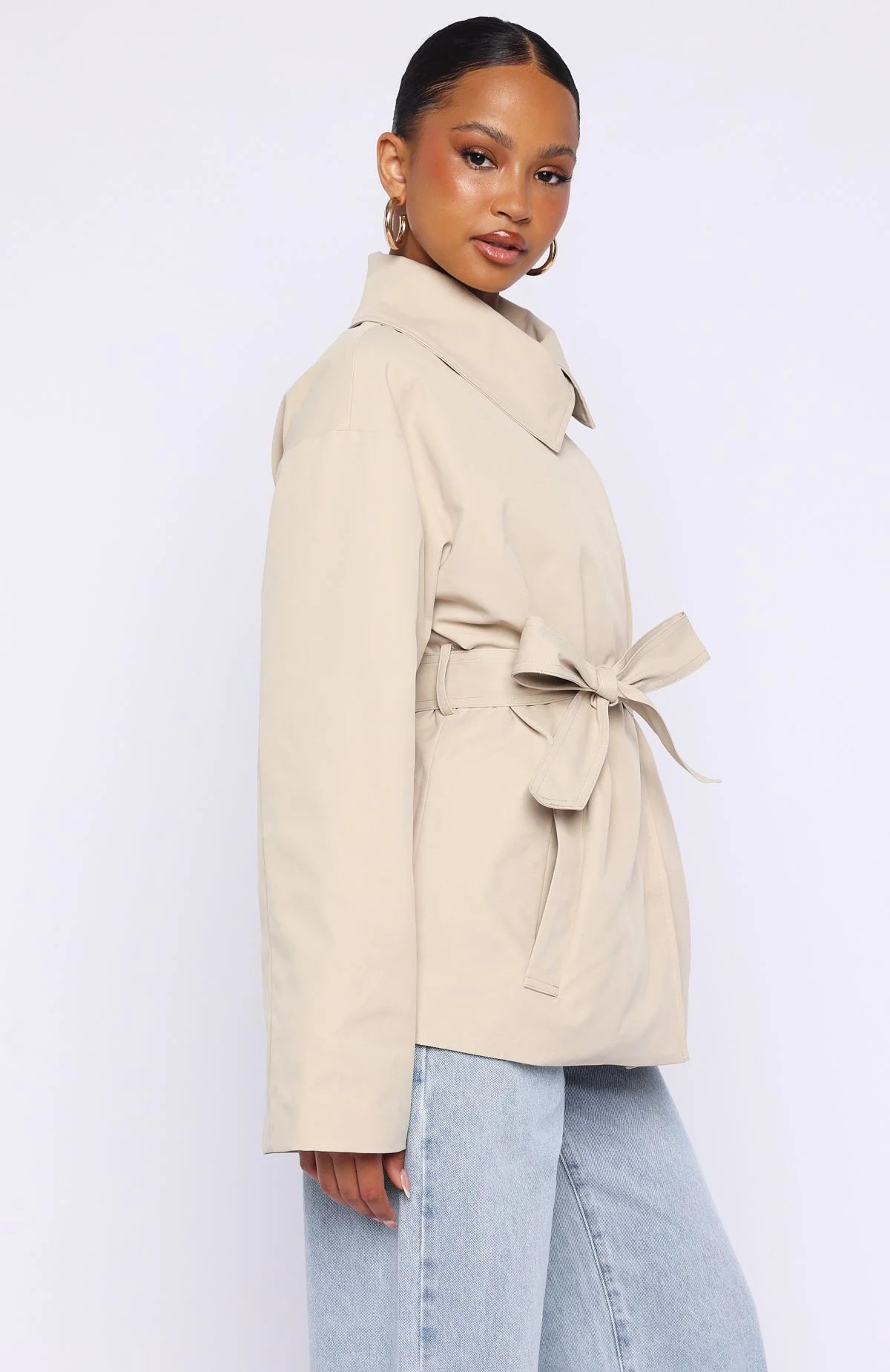 Could Touch Cropped Trench Jacket