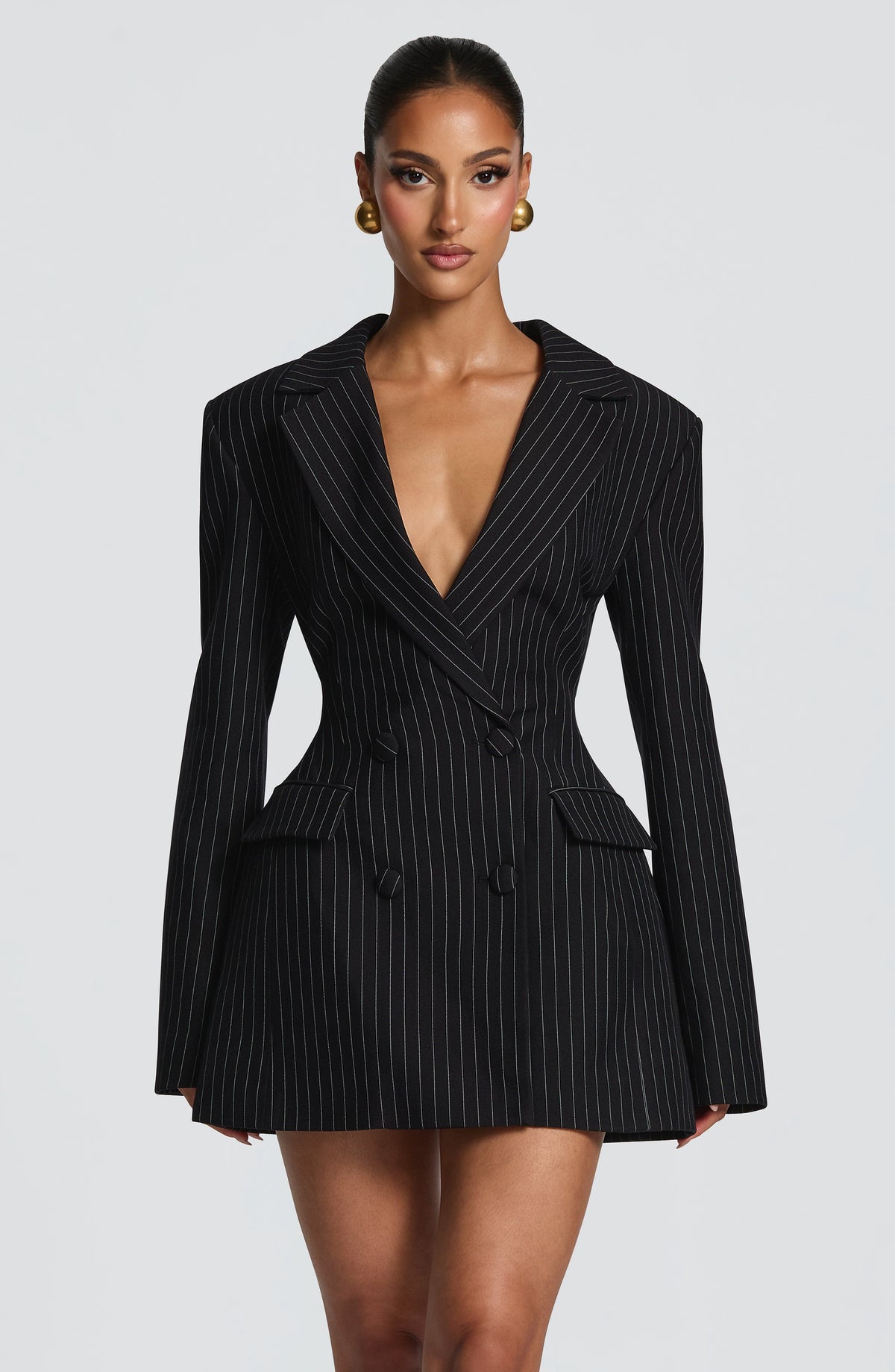 Elvira Mini Dress - Gessato Nero