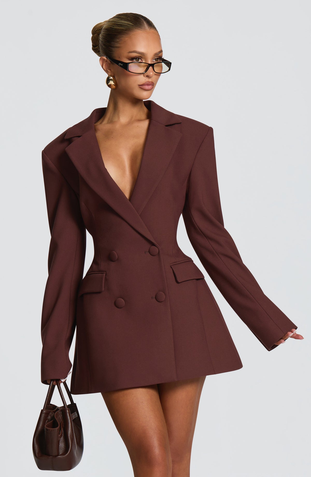 Elvira Mini Dress - Marrone Prugna