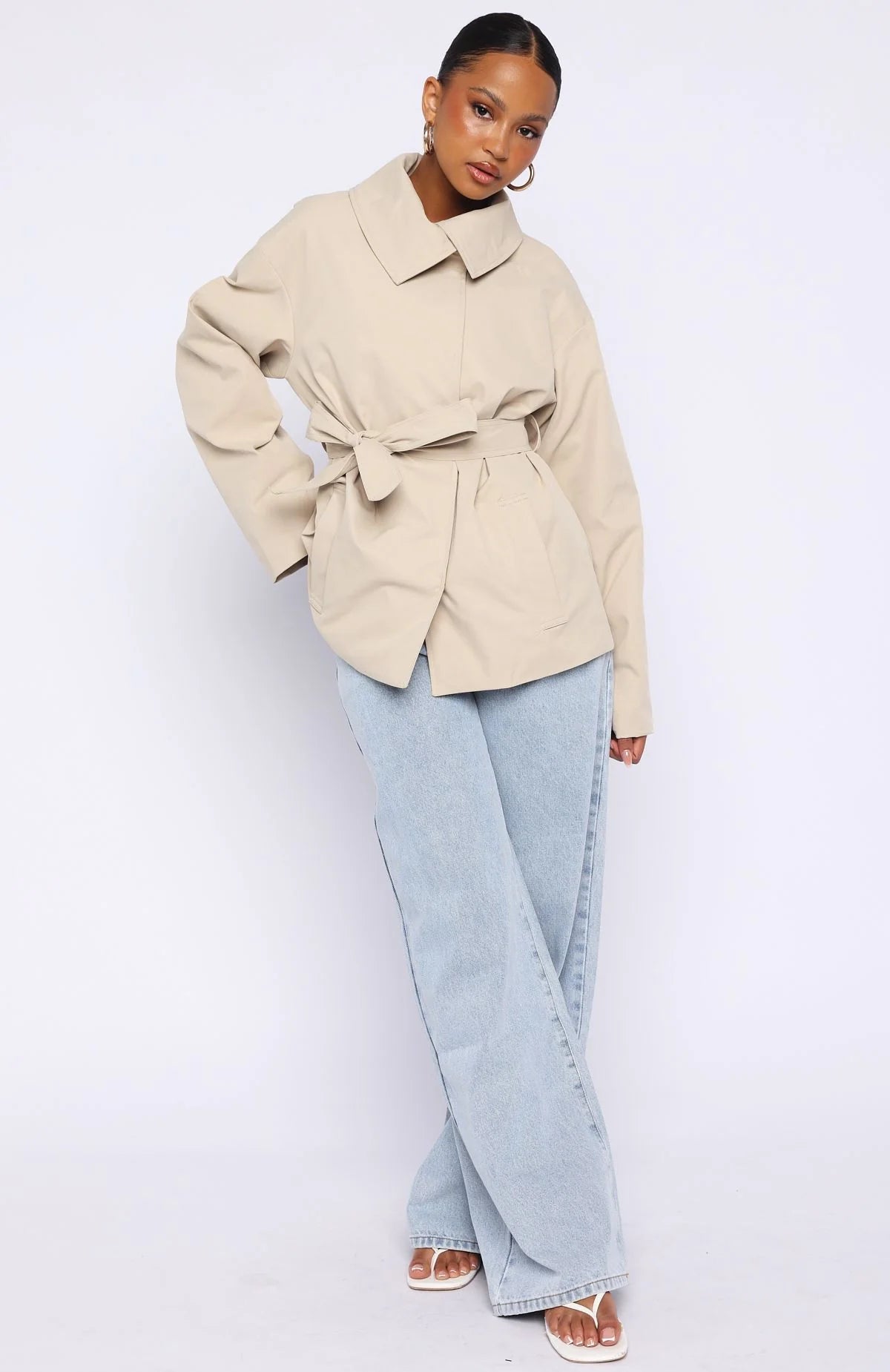 Could Touch Cropped Trench Jacket