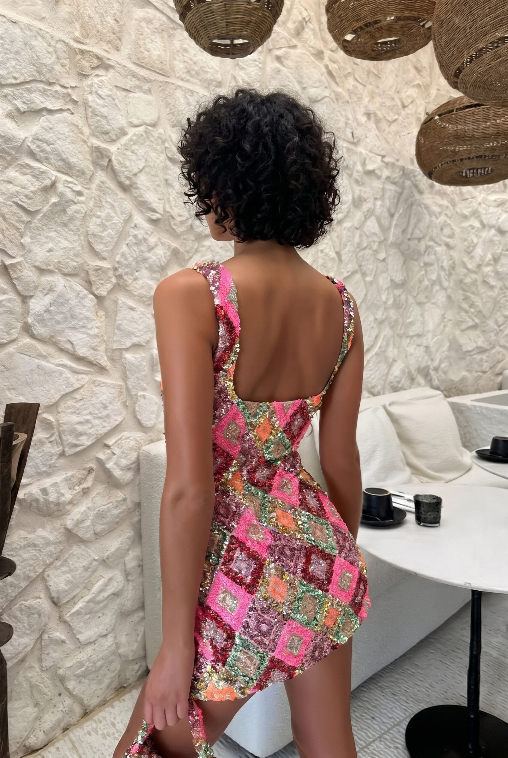 Ecurina Mini Dress - Rosa Verdastro