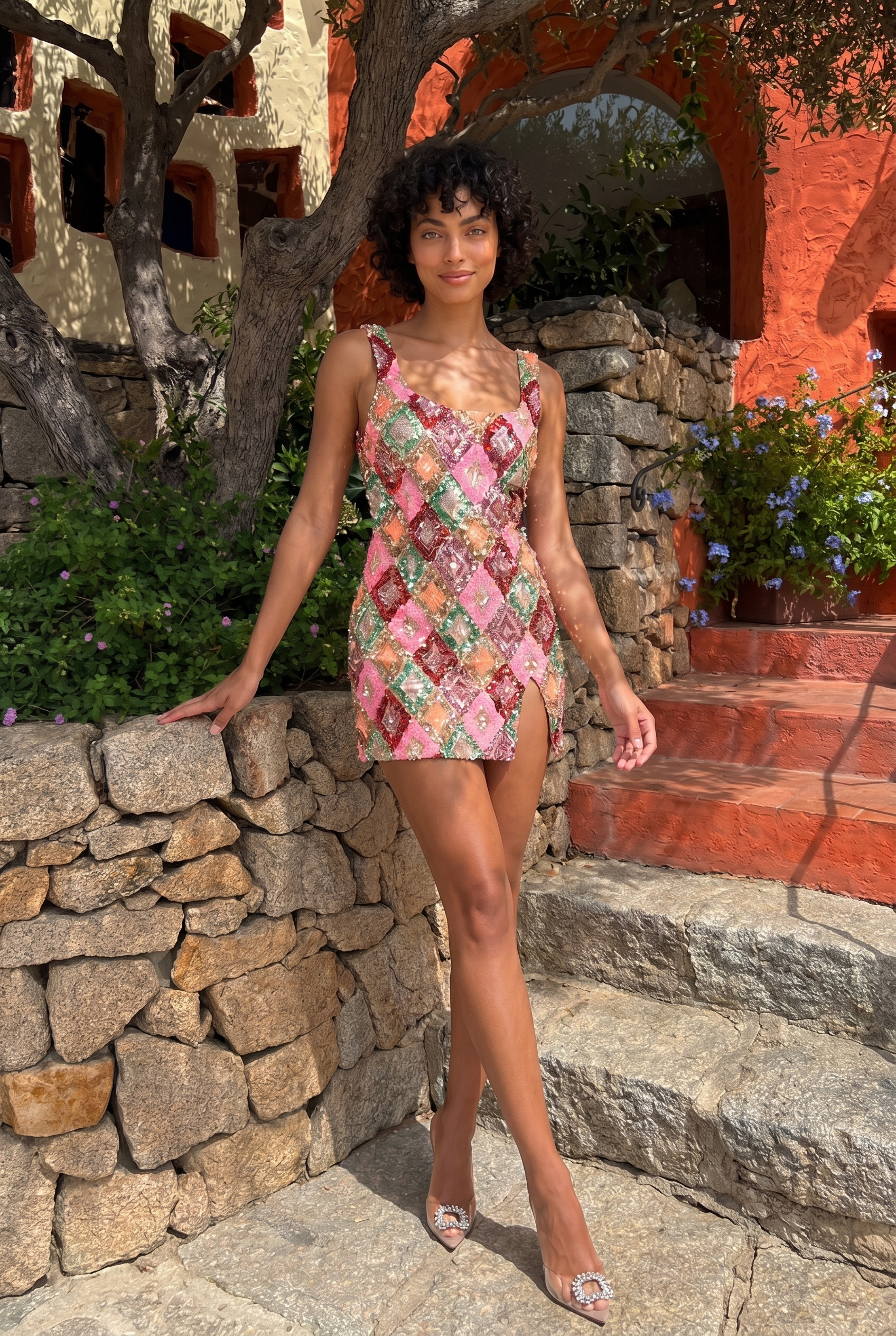 Ecurina Mini Dress - Rosa Verdastro