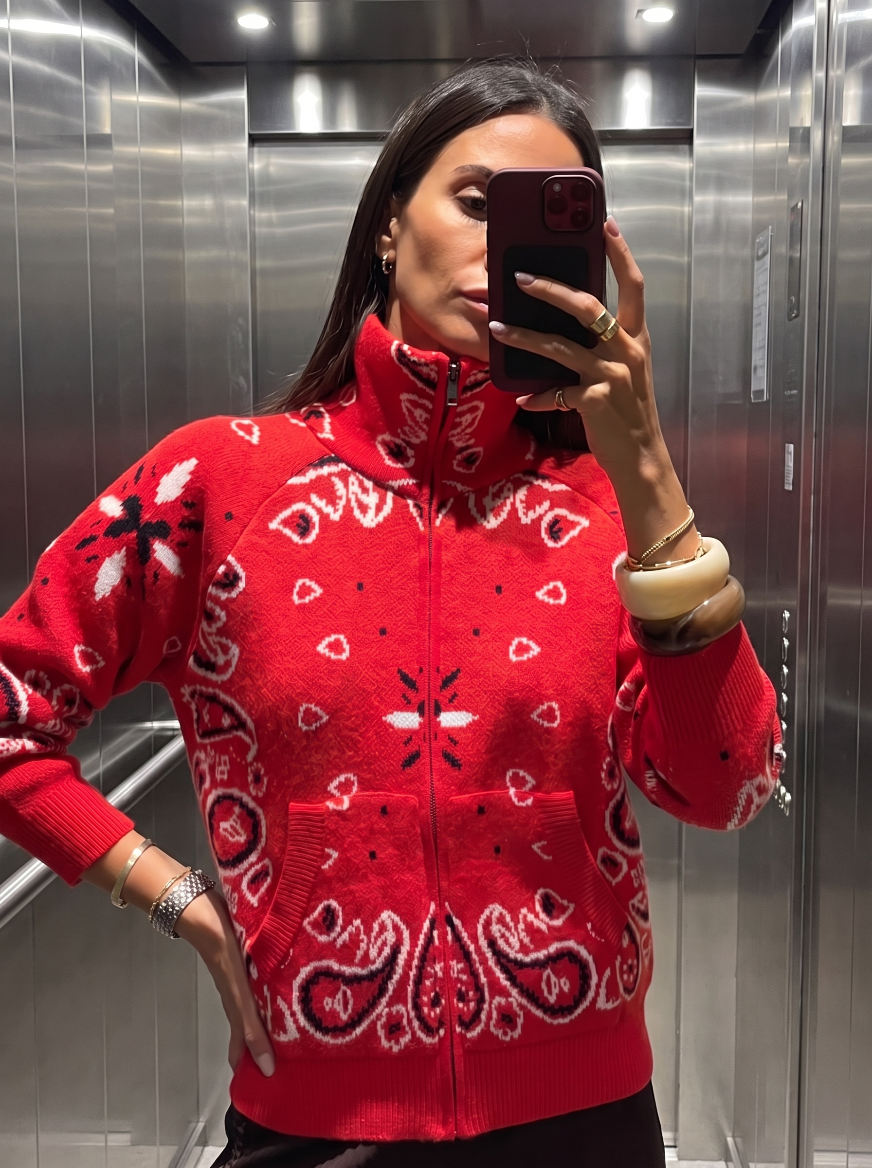 Gilet Carla Bandana - Rosso