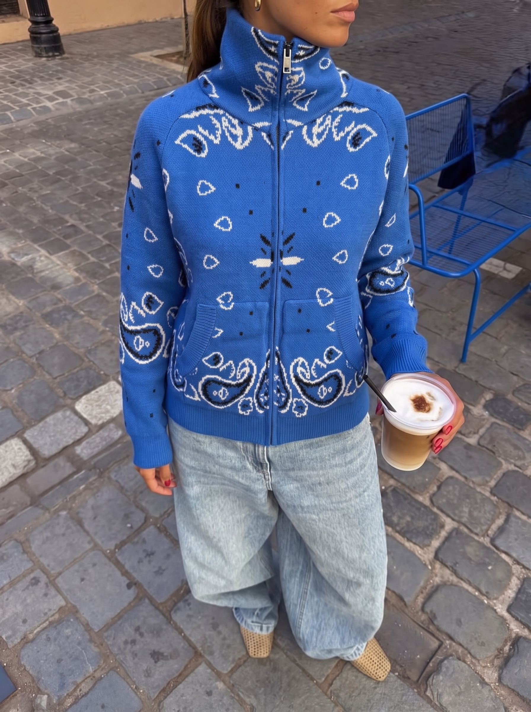 Gilet Carla Bandana - Blu Royal