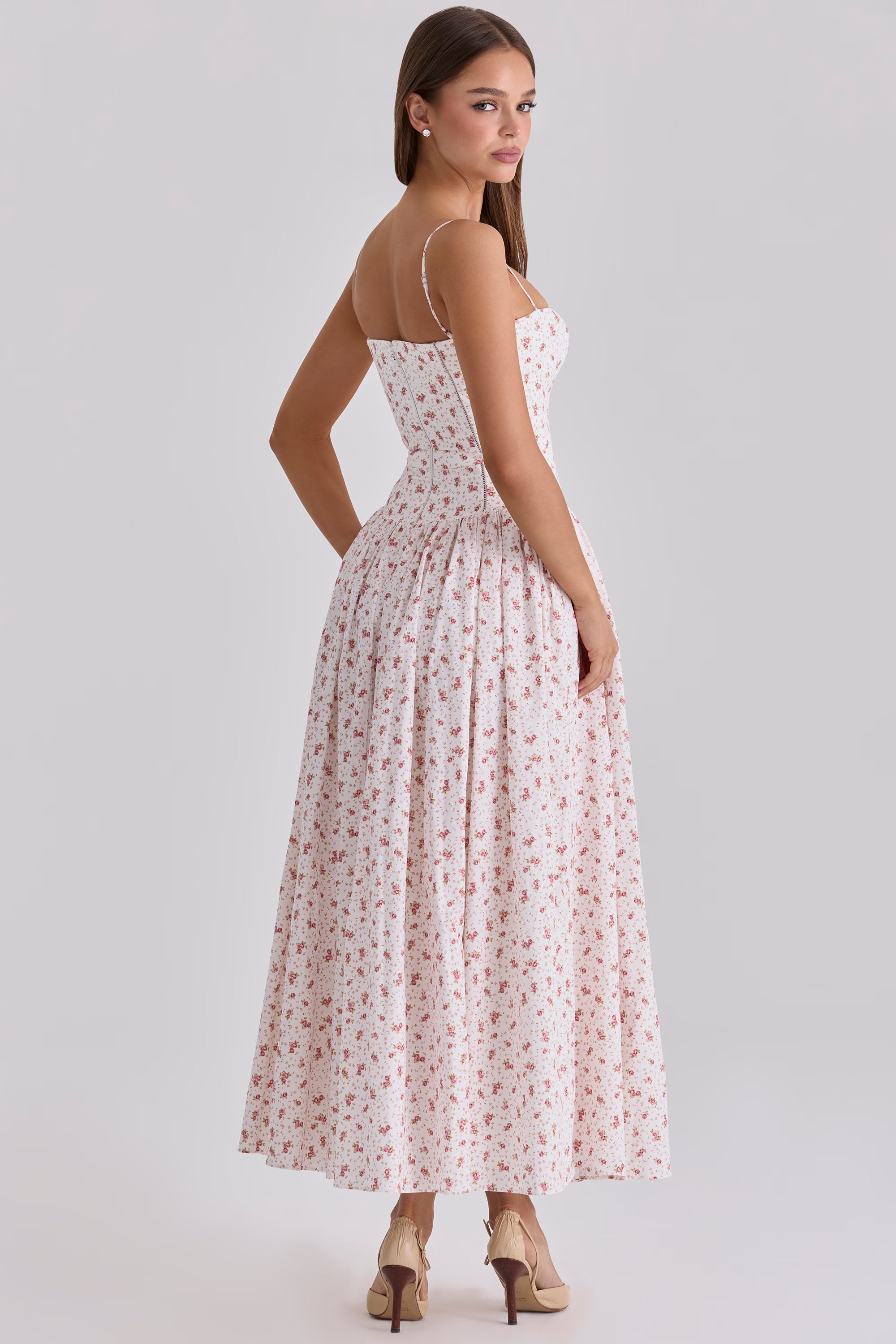 Posy print cotton maxi sundress