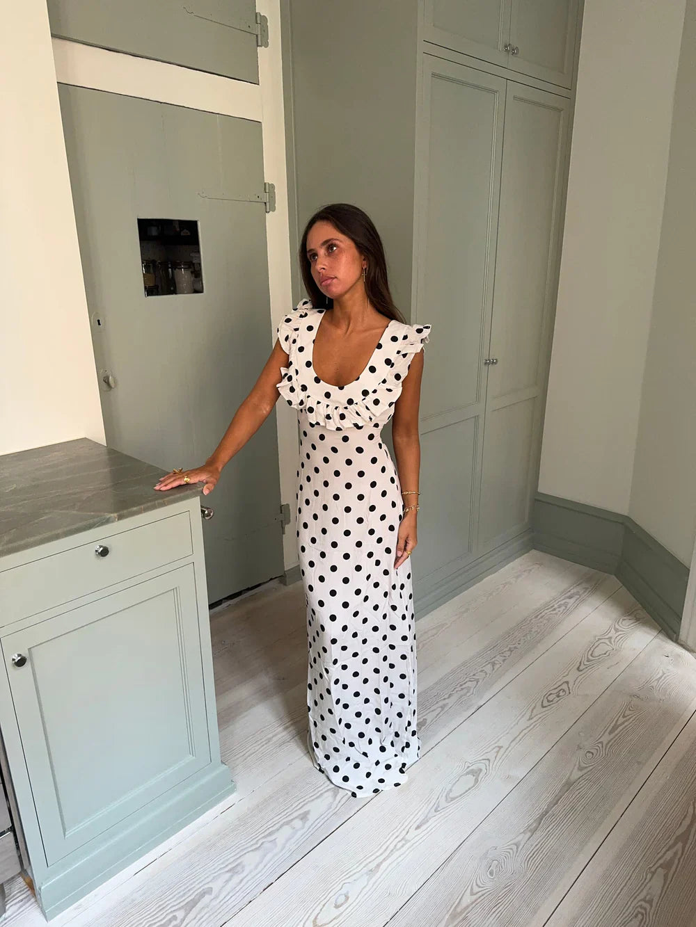 Luna dress with polka dots