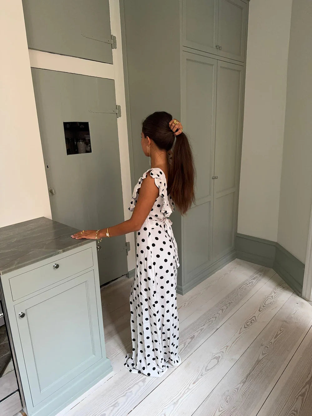 Luna dress with polka dots