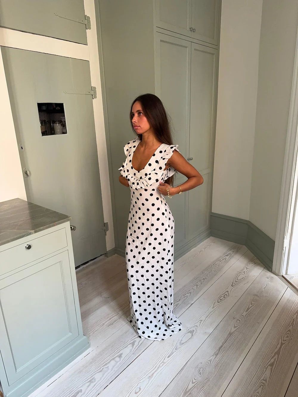 Luna dress with polka dots