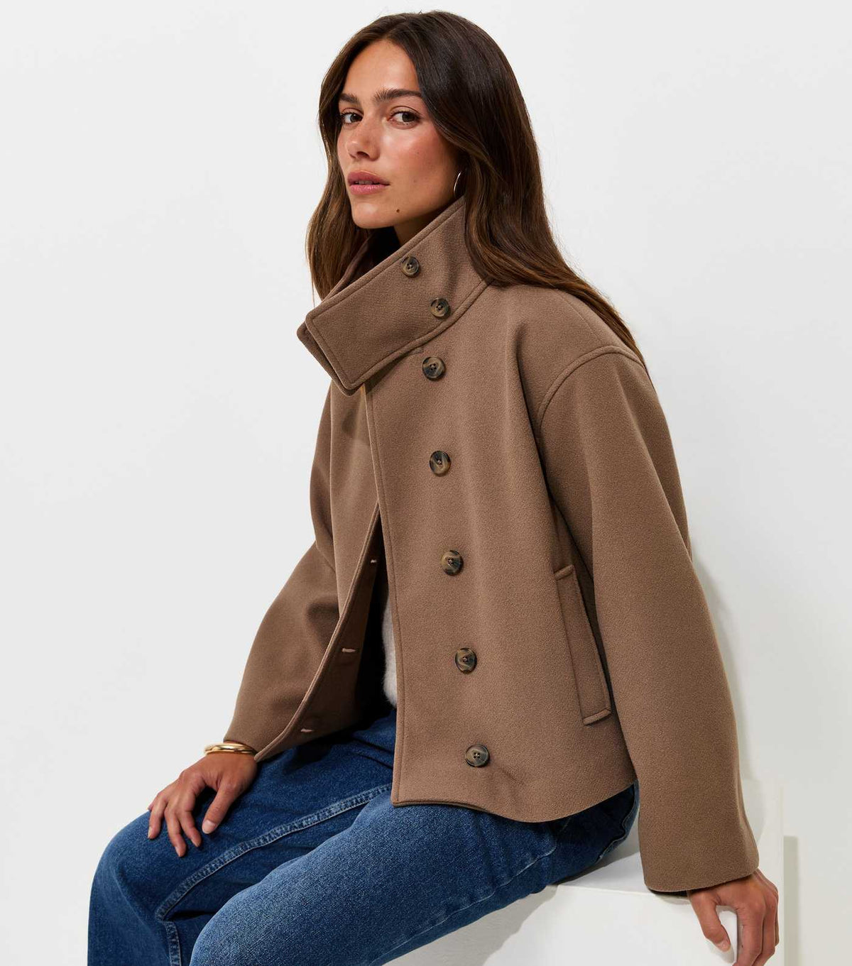 Petite Funnel Neck Jacket