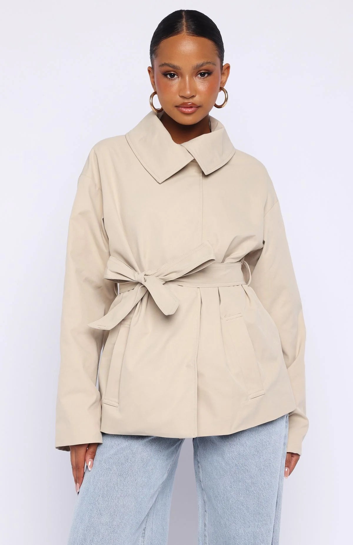 Could Touch Cropped Trench Jacket