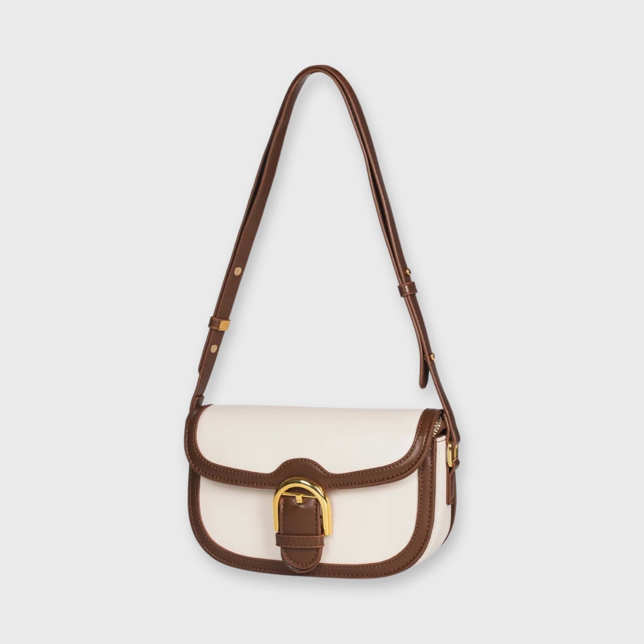 Marabella Mini Borsa a Spalla - Marrone e Bianco
