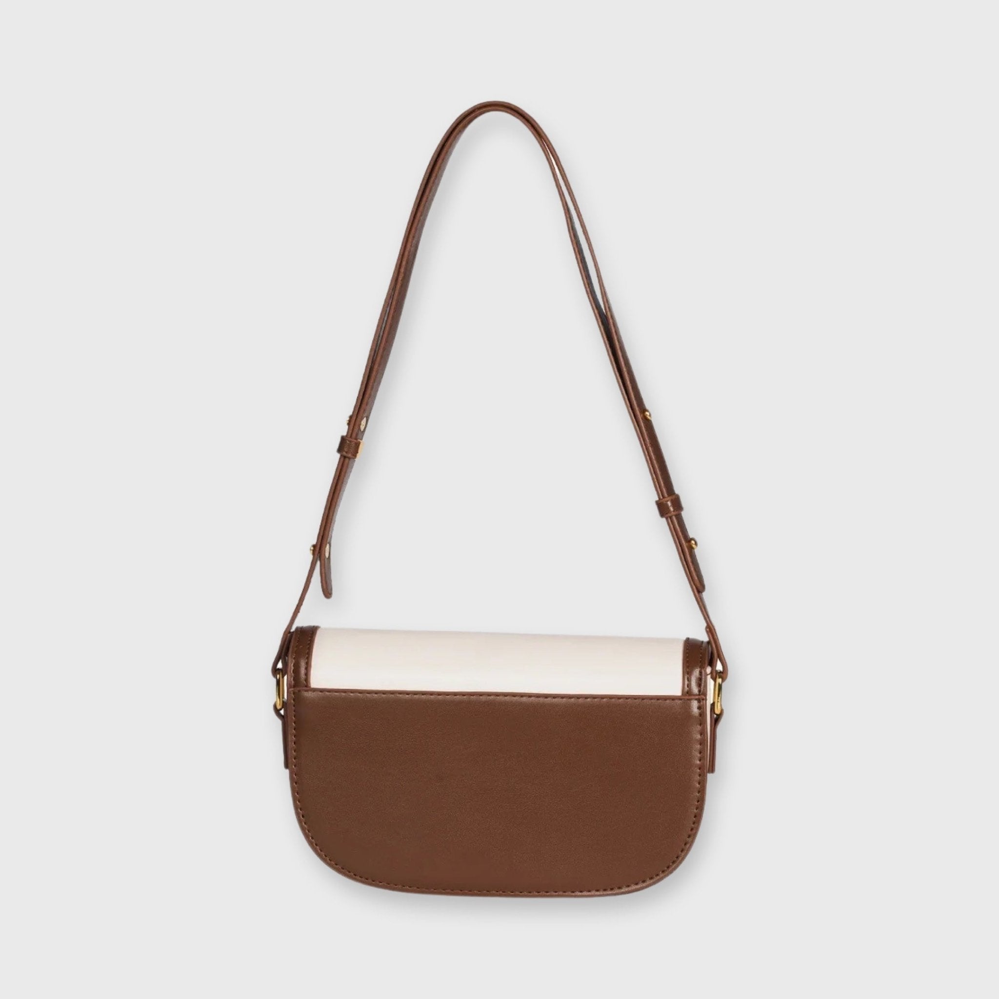 Marabella Mini Borsa a Spalla - Marrone e Bianco