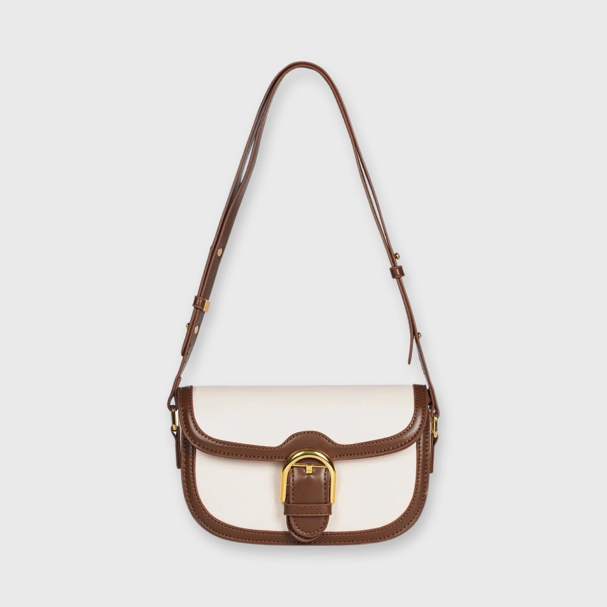 Marabella Mini Borsa a Spalla - Marrone e Bianco