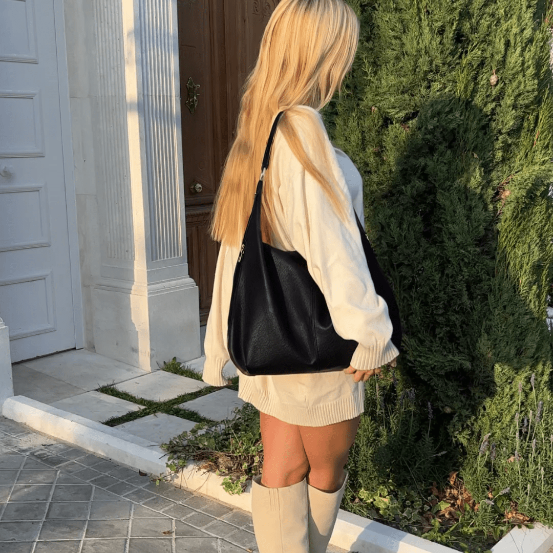 Cassie Borsa Rotonda Retro - Nero